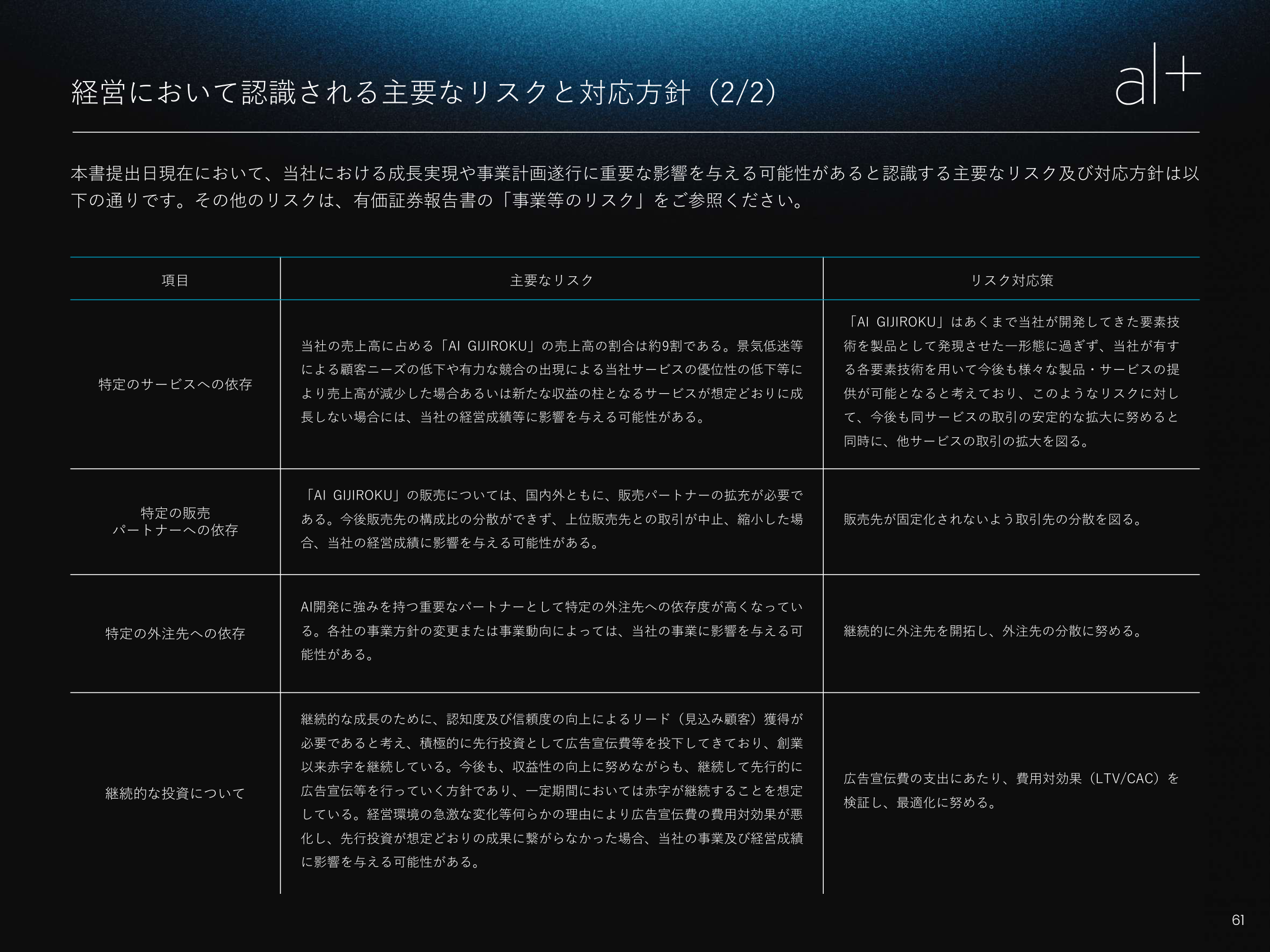 今後の見通しの核心