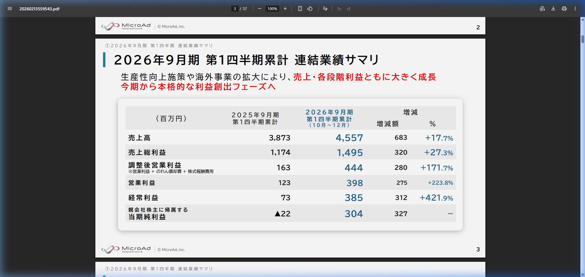 財務状況の核心